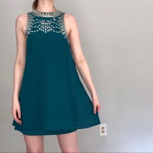 Altar’d State Emerald High Neck Mini Dress